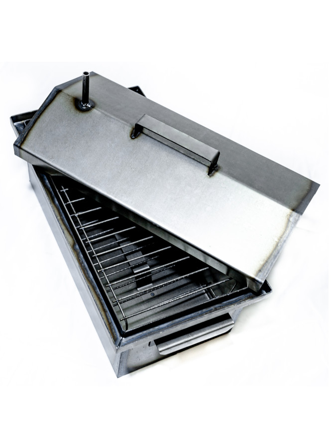 Коптильня горячего копчения для дома и кухни с гидрозатвором сталь 2 мм