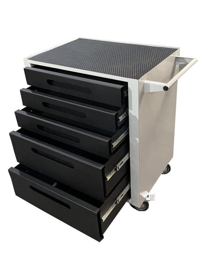 Тележка для инструментов на колесах с 5 выдвижными ящиками