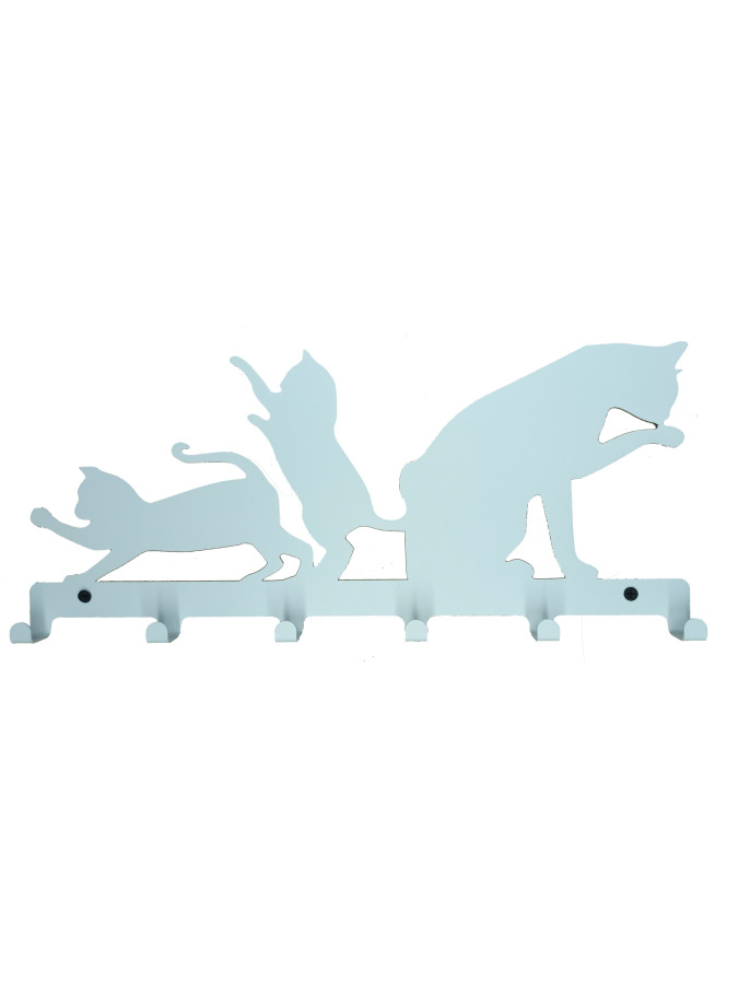 Вешалка настенная для прихожей Белая коты