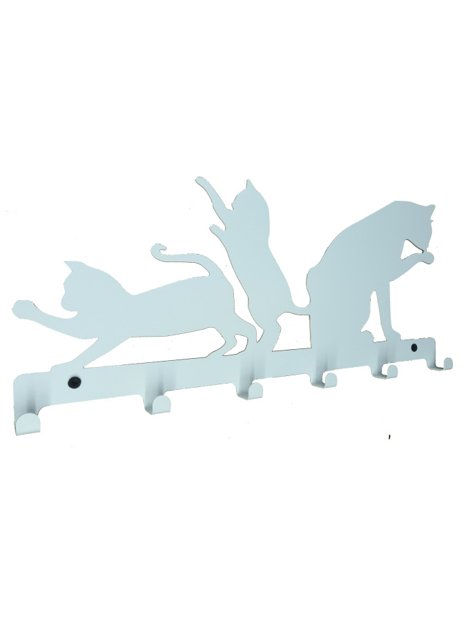 Вешалка настенная для прихожей Белая коты