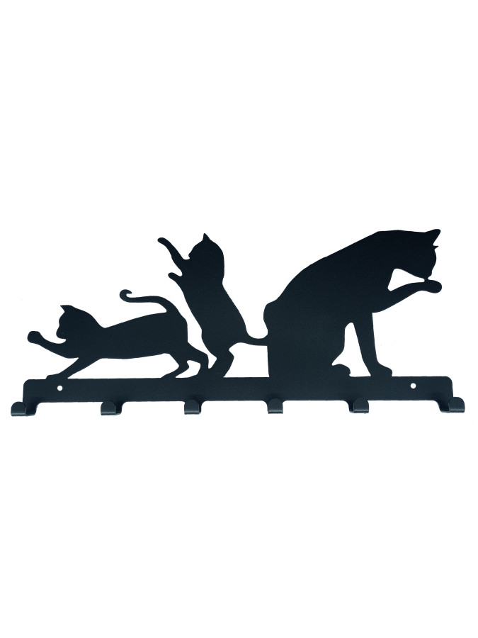 Вешалка интерьерная металлическая для прихожей коты