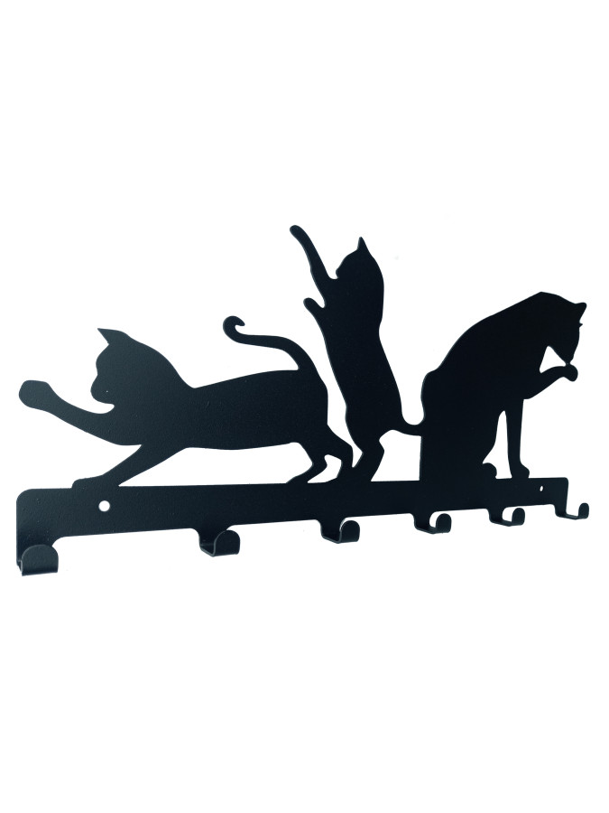 Вешалка интерьерная металлическая для прихожей коты
