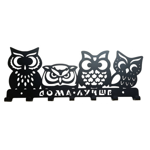 Металлическая настенная вешалка «Совы» Manko — 7 крючков для стильной прихожей