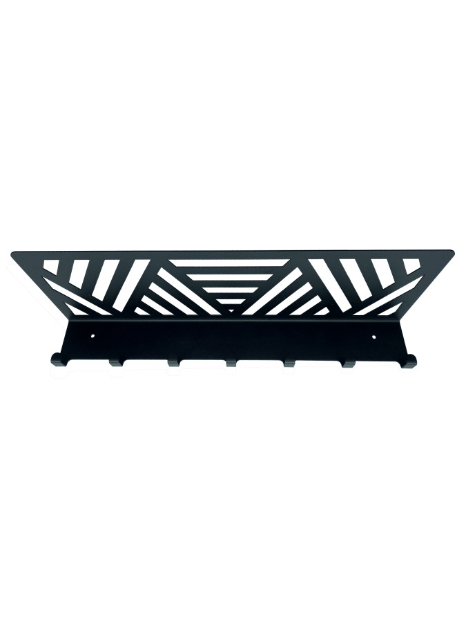 Вешалка металлическая настенная для прихожей с полкой