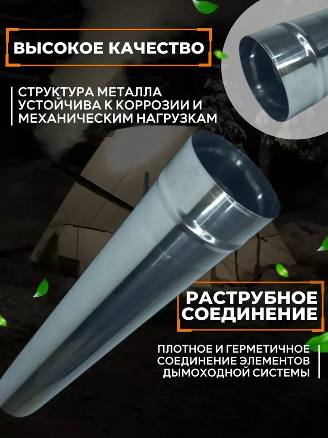 Труба для печи туристической 65мм 5 шт